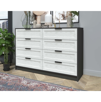 Kомод Тренд КТ-К157 (Антрацит ЛДСП/ Дуб полярный ЛМДФ) Ш1565 В1020 Г451